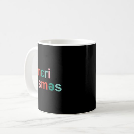 Retro Merry Christmas Slp Phonetics Funny Speech T Kaffeetasse (Vorderseite Links)