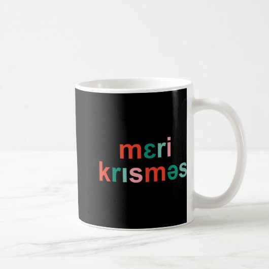 Retro Merry Christmas Slp Phonetics Funny Speech T Kaffeetasse (Rechts)
