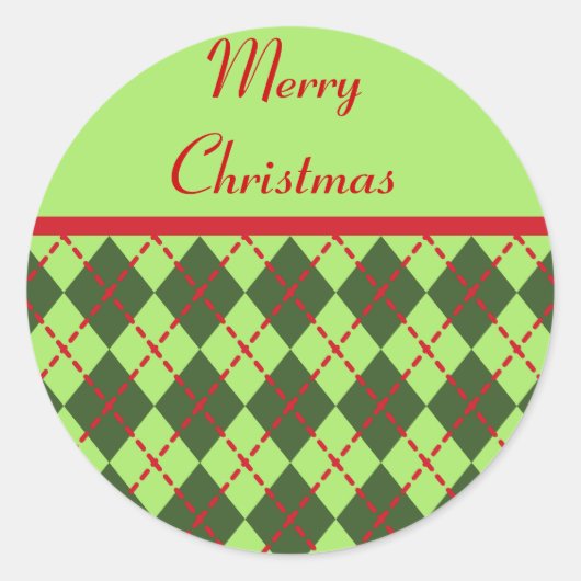 Retro Merry Christmas Sticker (Vorderseite)
