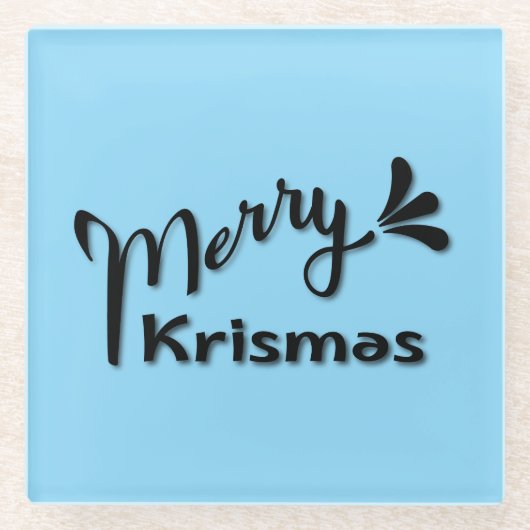 Retro Merry Christmas Style Glasuntersetzer (Vorderseite)