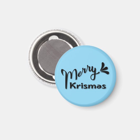 Retro Merry Christmas Style Magnet (Vorderseite/Rückseite)
