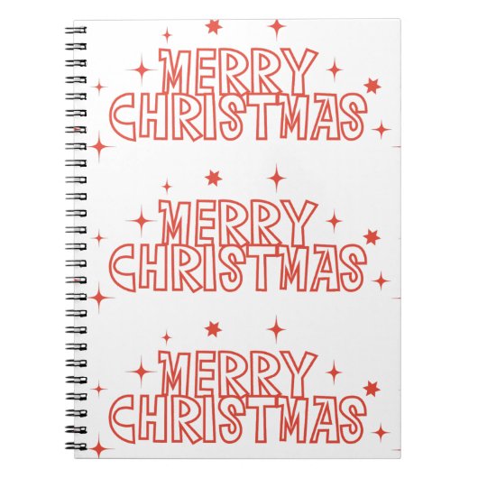 Retro-Merry-Christmas-Typografie Notizblock (Vorderseite)