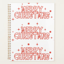 Retro-Merry-Christmas-Typografie Planer