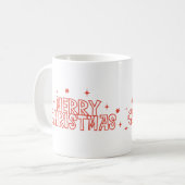 Retro Merry Christmas Typography Kaffeetasse (Vorderseite Links)