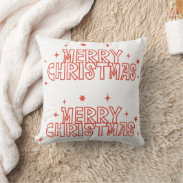 Retro Merry Christmas Typography Kissen