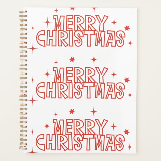 Retro Merry Christmas Typography Planer (Vorderseite)