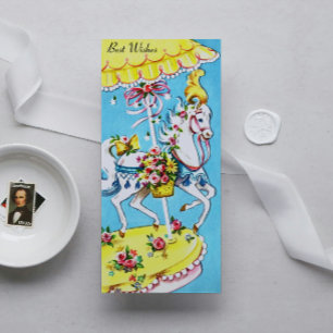 Retro Merry-Go-Round Best wünscht Geburtstagkarte