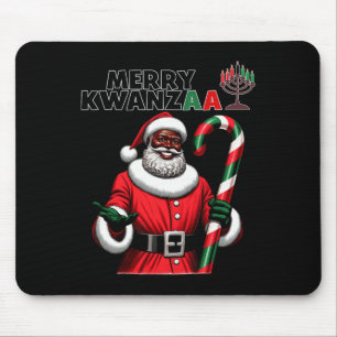 Retro Merry Kwanzaa Santa Black Christmas African Mousepad