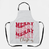 Retro "Merry Merry Christmas" Schürze (Vorderseite)