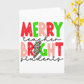 Retro Merry Teacher Bright Students Fun Christmas Karte (Gelbe Blume)