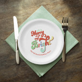 Retro Merry und Bright Custom Christmas Pappteller