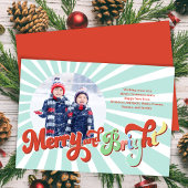 Retro Merry und Bright Foto Weihnachten