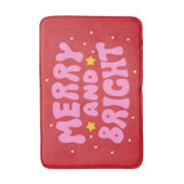 Retro Merry und Bright Holiday Design Badematte (Vorderseite Vertikal)