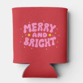 Retro Merry und Bright Holiday Design Dosenkühler (Rückseite)