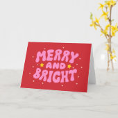 Retro Merry und Bright Holiday Design Karte (Gelbe Blume)