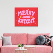 Retro Merry und Bright Holiday Design Leinwanddruck (Insitu (Wohnzimmer))