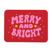 Retro Merry und Bright Holiday Design Magnet (Horizontal)