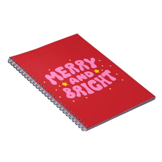 Retro Merry und Bright Holiday Design Notizblock (Rechte Seite)