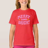 Retro Merry und Bright Holiday Design T-Shirt (Vorderseite)