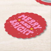 Retro Merry und Bright Holiday Design Untersetzer (angewinkelt)