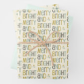 Retro Merry und Bright Midjahrhundert Moderne Weih Geschenkpapier Set (Beispiel)