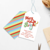 Retro Merry und helle Weihnachten Custom Geschenkanhänger