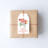 Retro Merry und helle Weihnachten Custom Geschenkanhänger