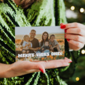 Retro Merry Vibes Only Holiday Christmas Card Dankeskarte