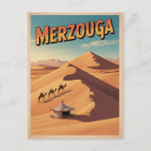Retro Merzouga sahara camel ride morocco travel  Postkarte (Vorderseite)