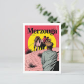 Retro Merzouga Sahara Kamelritt Marokko Reise gi Postkarte (Stehend Vorderseite)