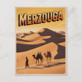 Retro Merzouga Sahara Kamelritt Marokko Reise  Postkarte (Vorderseite)