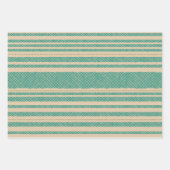 Retro Mesh Streifen in mittlerer Mod Aquamarin, Se Geschenkpapier Set (Vorderseite 3)