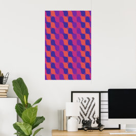 Retro-Metabälle Abstrakte geometrische Muster  Poster