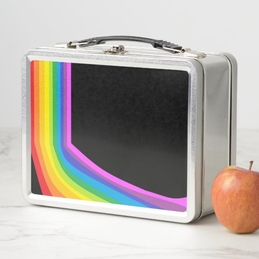 Retro Metal Lunch Box mit Regenbogendesign (Beispiel)