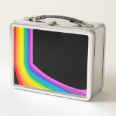 Retro Metal Lunch Box mit Regenbogendesign (Vorderseite)