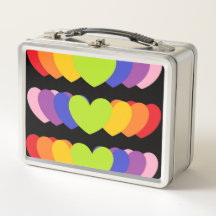Retro-Metal-Lunchbox mit Regenbogenfarben