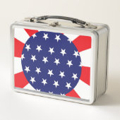 Retro Metal Lunchbox With Stars and Stripes  (Vorderseite)
