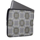 Retro Metallisches Silver Decorative Squares-Muste Laptopschutzhülle (Vorne Rechts)