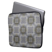 Retro Metallisches Silver Decorative Squares-Muste Laptopschutzhülle (Vorderseite Links)