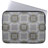 Retro Metallisches Silver Decorative Squares-Muste Laptopschutzhülle (Vorderseite)