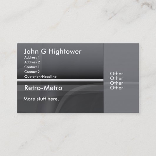 Retro Metro-Sammlung Visitenkarte (Vorderseite)