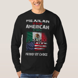 Retro Mexican by Blood American by Birth Patriot B T-Shirt