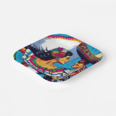 Retro Mexican Dance Folklórico Fiesta Pappteller (Gewinkelt)