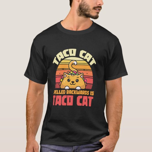 Retro Mexican Tacos Funny Tacocat Katze Tier Mexik T-Shirt (Vorderseite)