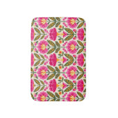 Retro Mexican Talavera Flowers Fuchsia Pink Floral Badematte (Vorderseite Vertikal)