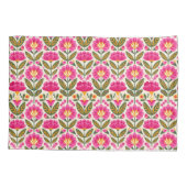 Retro Mexican Talavera Flowers Pink Boho Floral Kissenbezug (Rückseite)