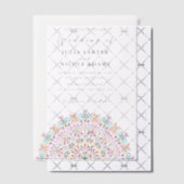 Retro Mexican Terrain Blühend Mandala Wedding Pergament Einladungen (Versetzt (Einladung))