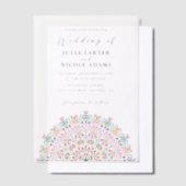 Retro Mexican Terrain Blühend Mandala Wedding Pergament Einladungen (Versetzt)