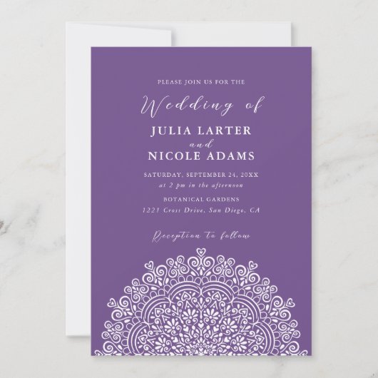 Retro Mexican Terrain Flourishing Mandala Wedding Einladung (Vorderseite)