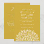 Retro Mexican Terrain Flourishing Mandala Wedding Einladung (Vorne/Hinten)